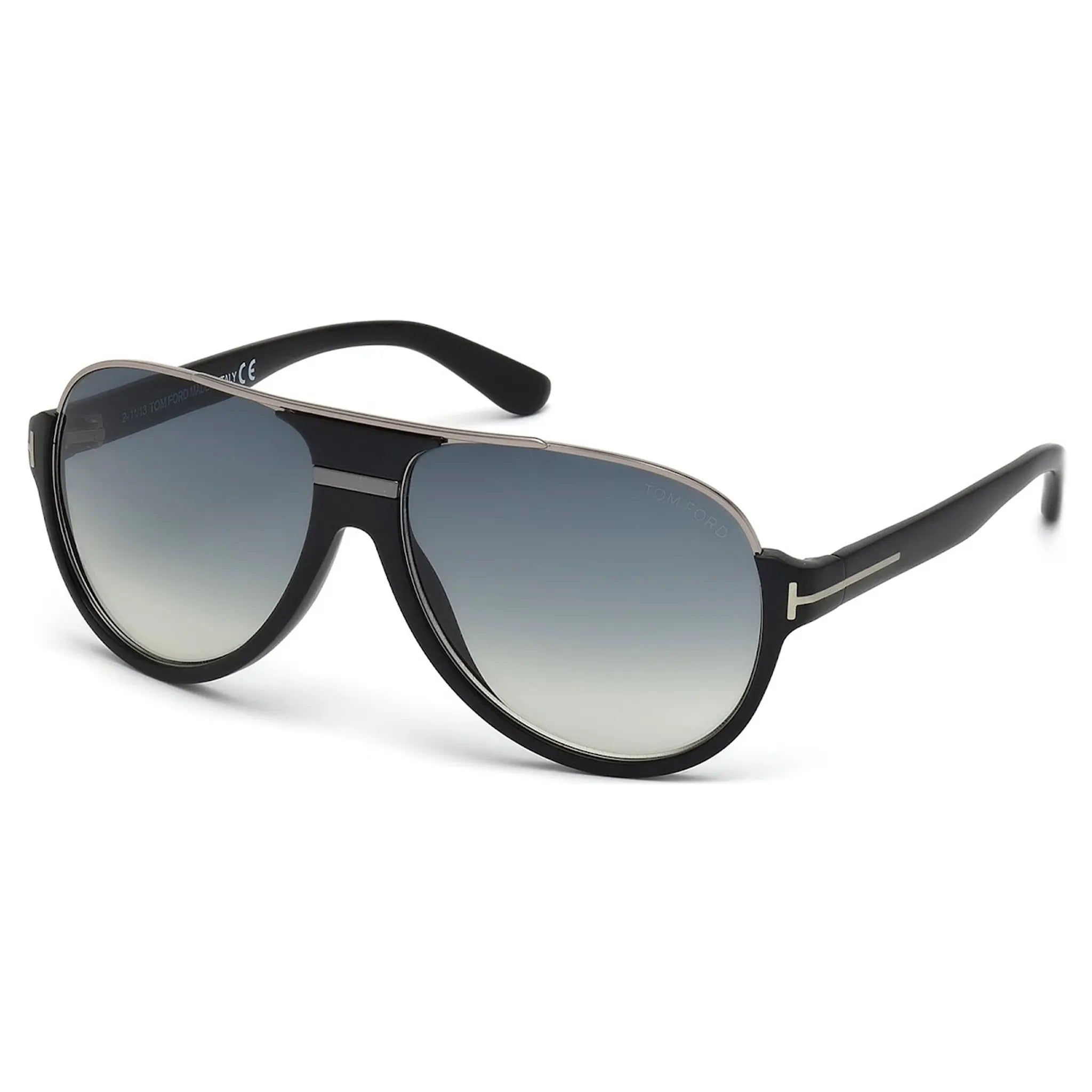 Front side view of Tom Ford Dimitry FT0334 02W 59 Black Blue Sunglasses