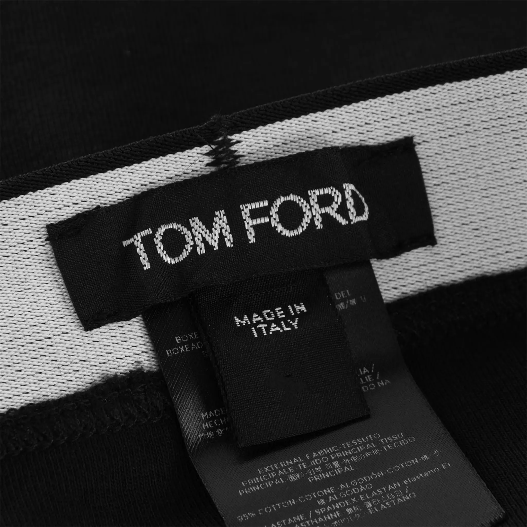 Detail view of Tom Ford Logo Black Boxer Briefs