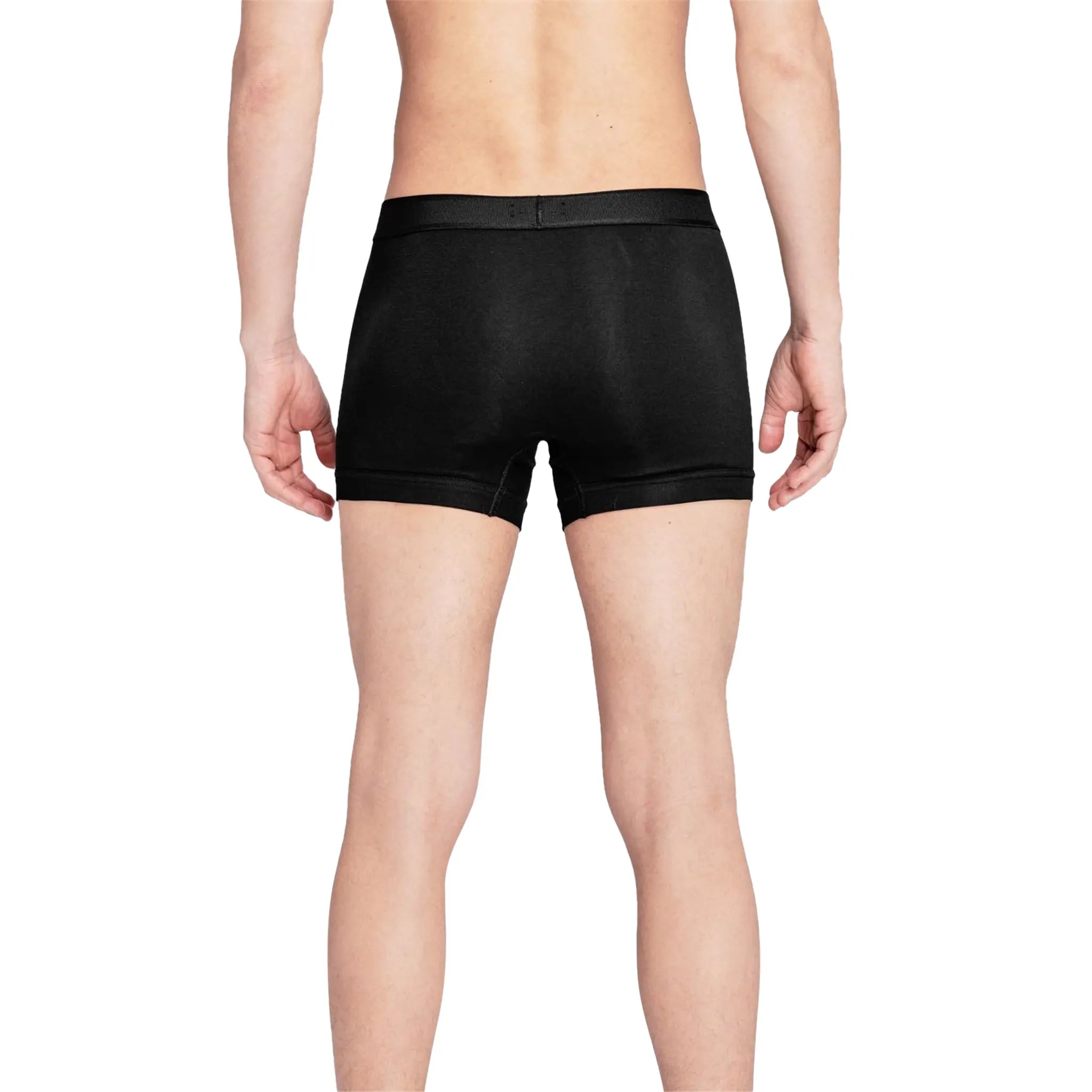 Model Back view of Tom Ford Logo Black Boxer Briefs