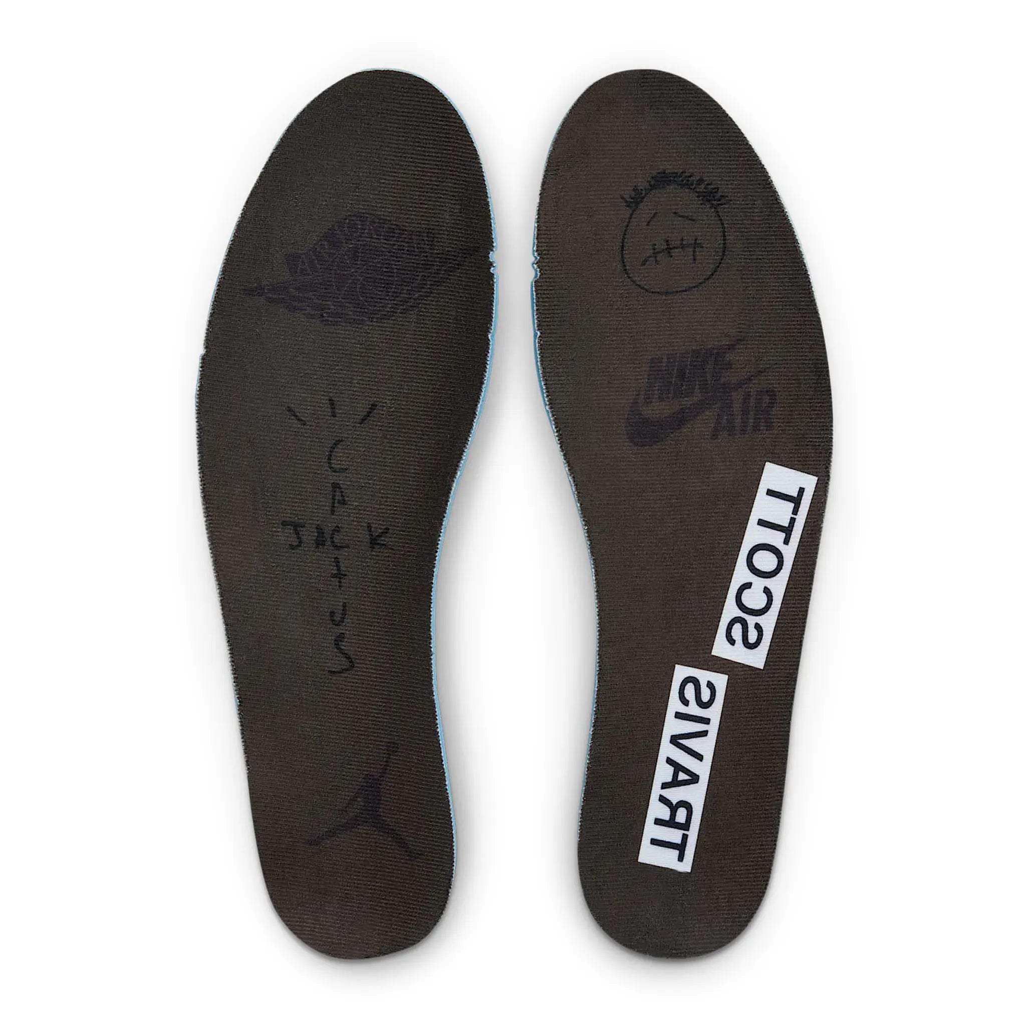 Insole View of Travis Scott x Air Jordan 1 Low OG SP Velvet Brown DM7866-202