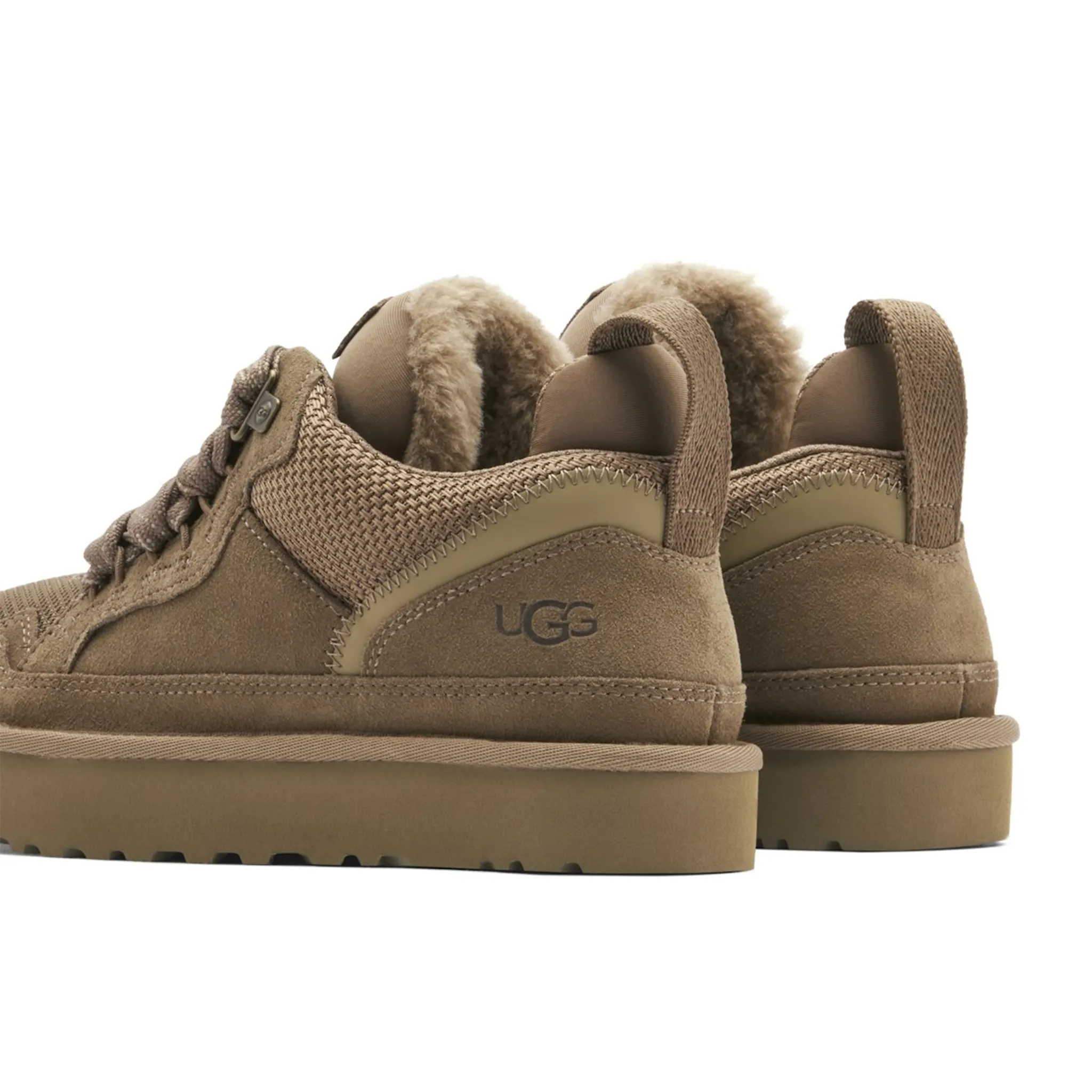 Back detail view of UGG Lowmel Trainer Hickory (W) 1144032-HCK