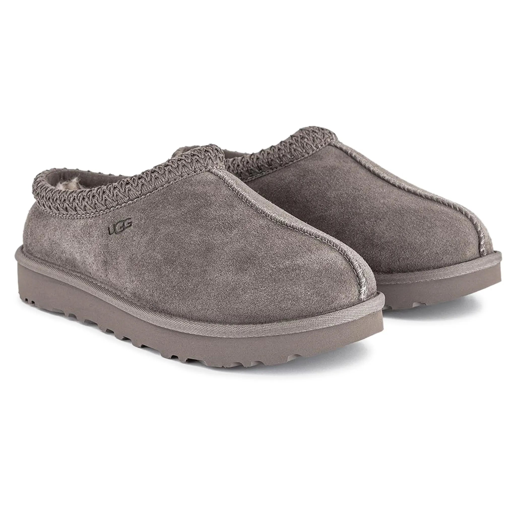 Front side view of UGG Tasman Smoke Plume Slippers (W) 5955-SKP