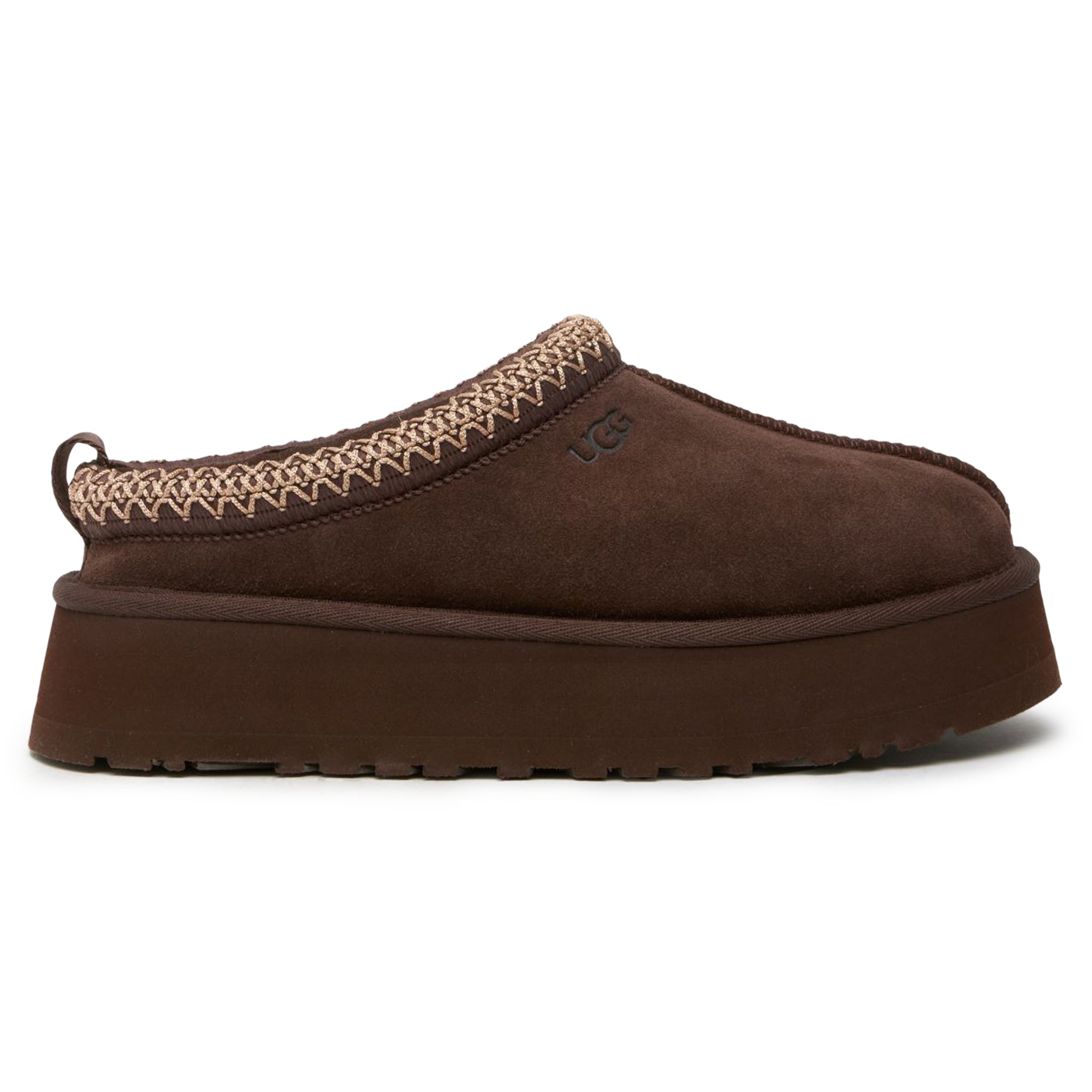 Side view of UGG Tazz Platform Burnt Cedar Slippers (W) 1122553-BCDR