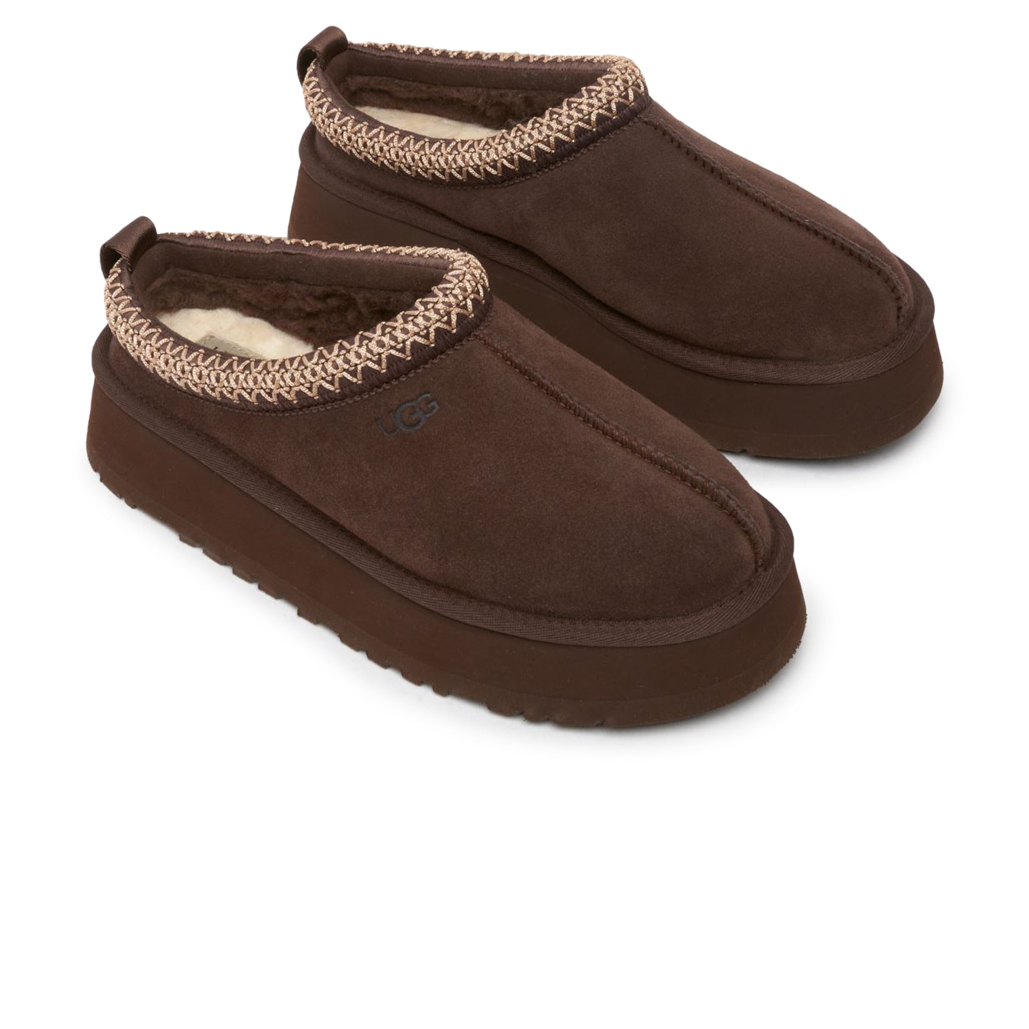 Top view of UGG Tazz Platform Burnt Cedar Slippers (W) 1122553-BCDR