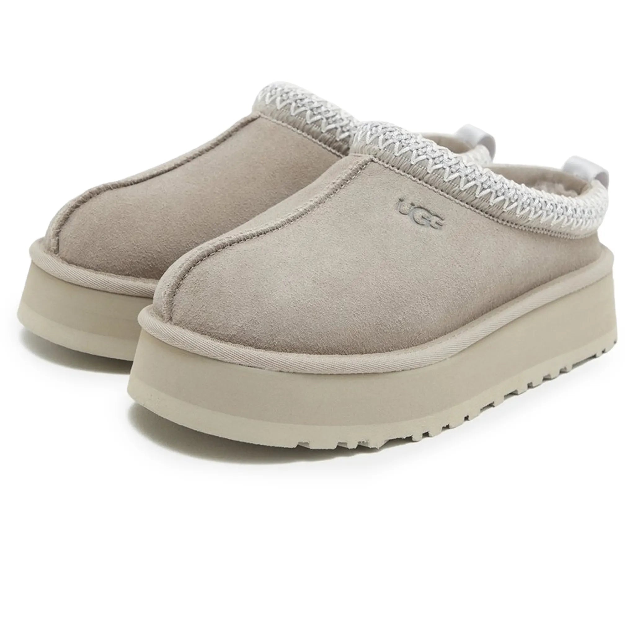 Front side view of UGG Tazz Platform Pumice Slippers (W) 