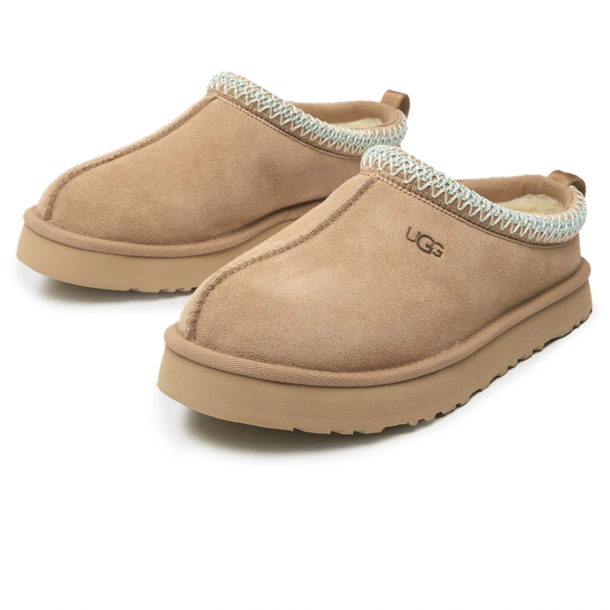 Front side view of UGG Tazz Sand Kids Slippers 1143776K-SAN