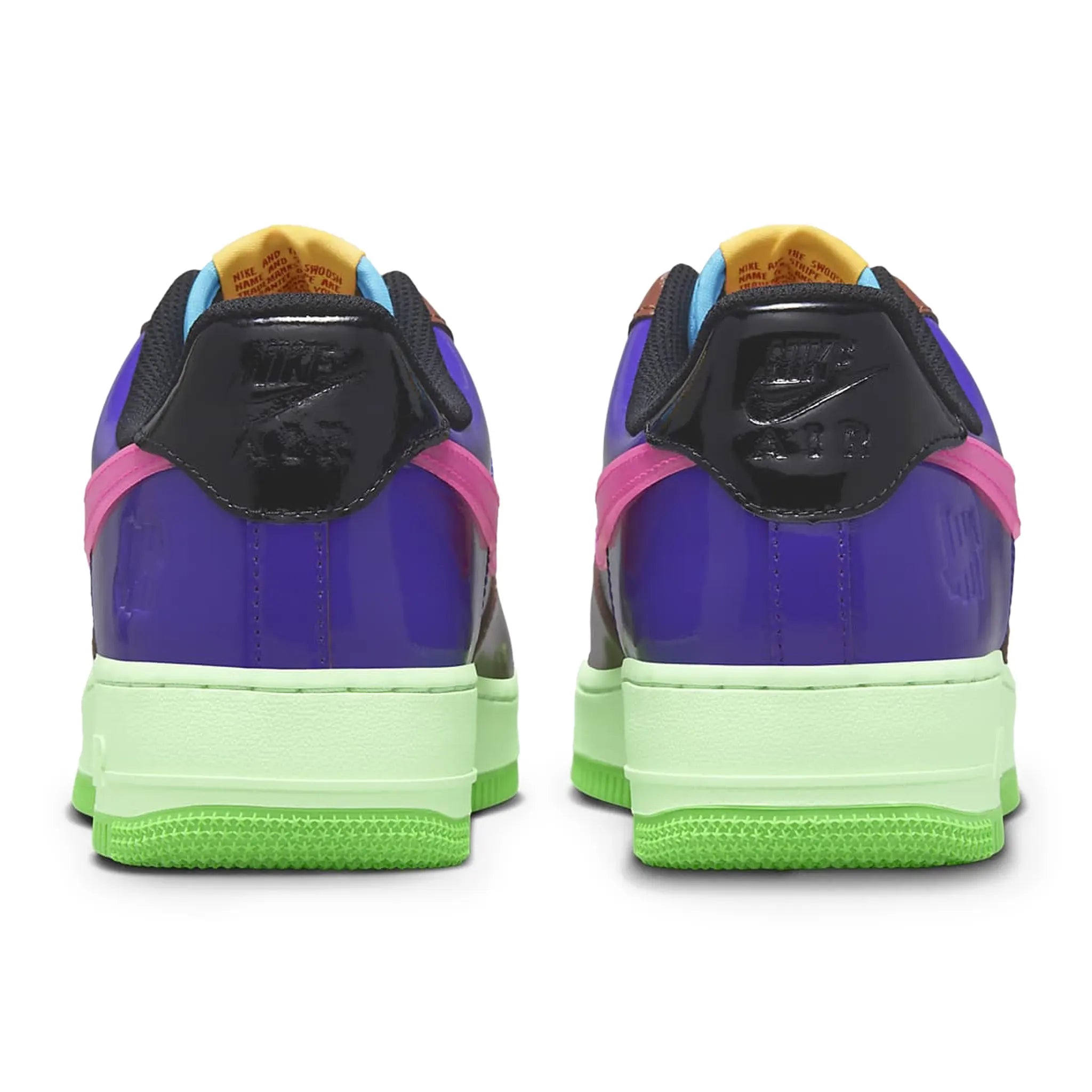 Back view of Undefeated x Nike Air Force 1 Low Pink Prime DV5255-200