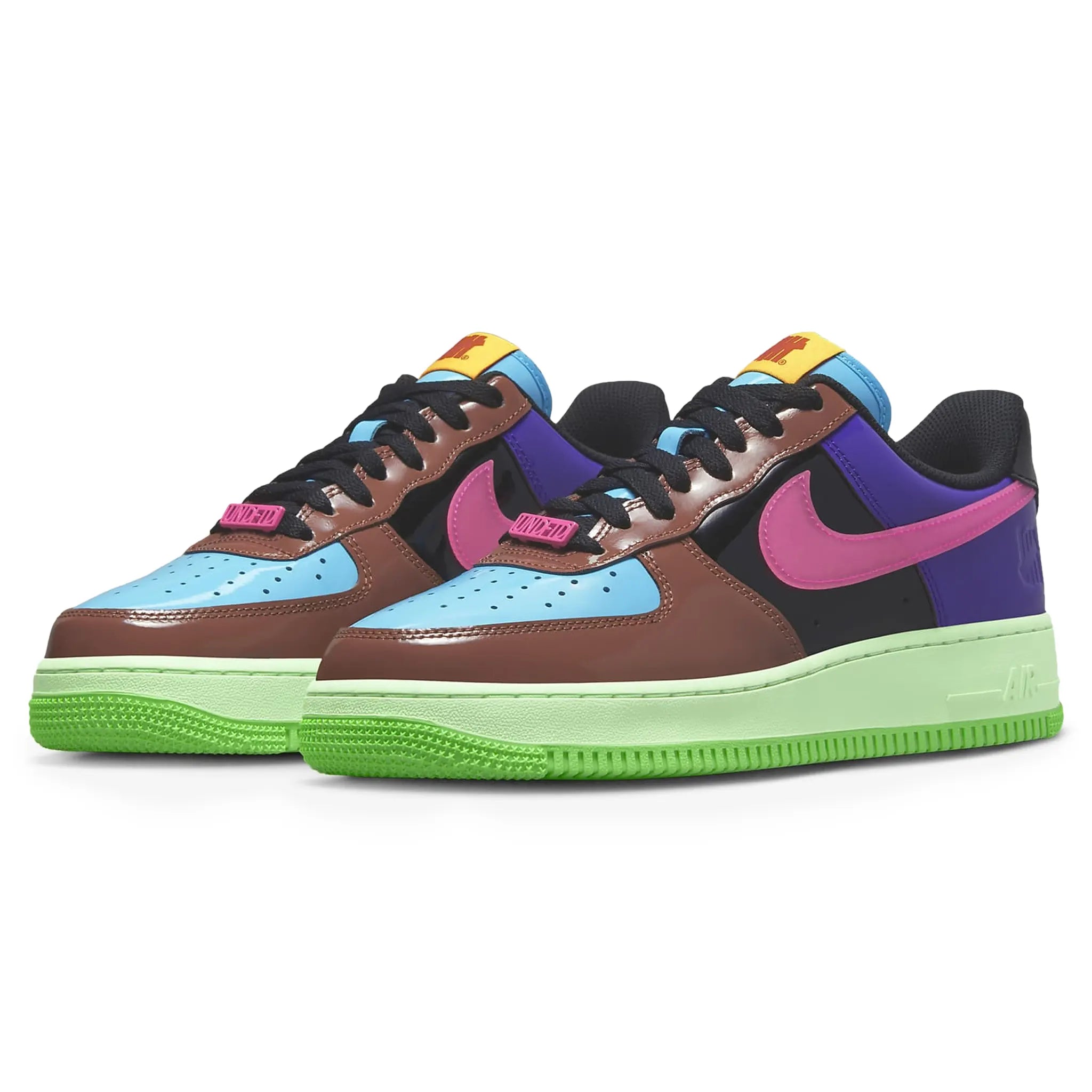 Front side view of Undefeated x Nike Air Force 1 Low Pink Prime DV5255-200