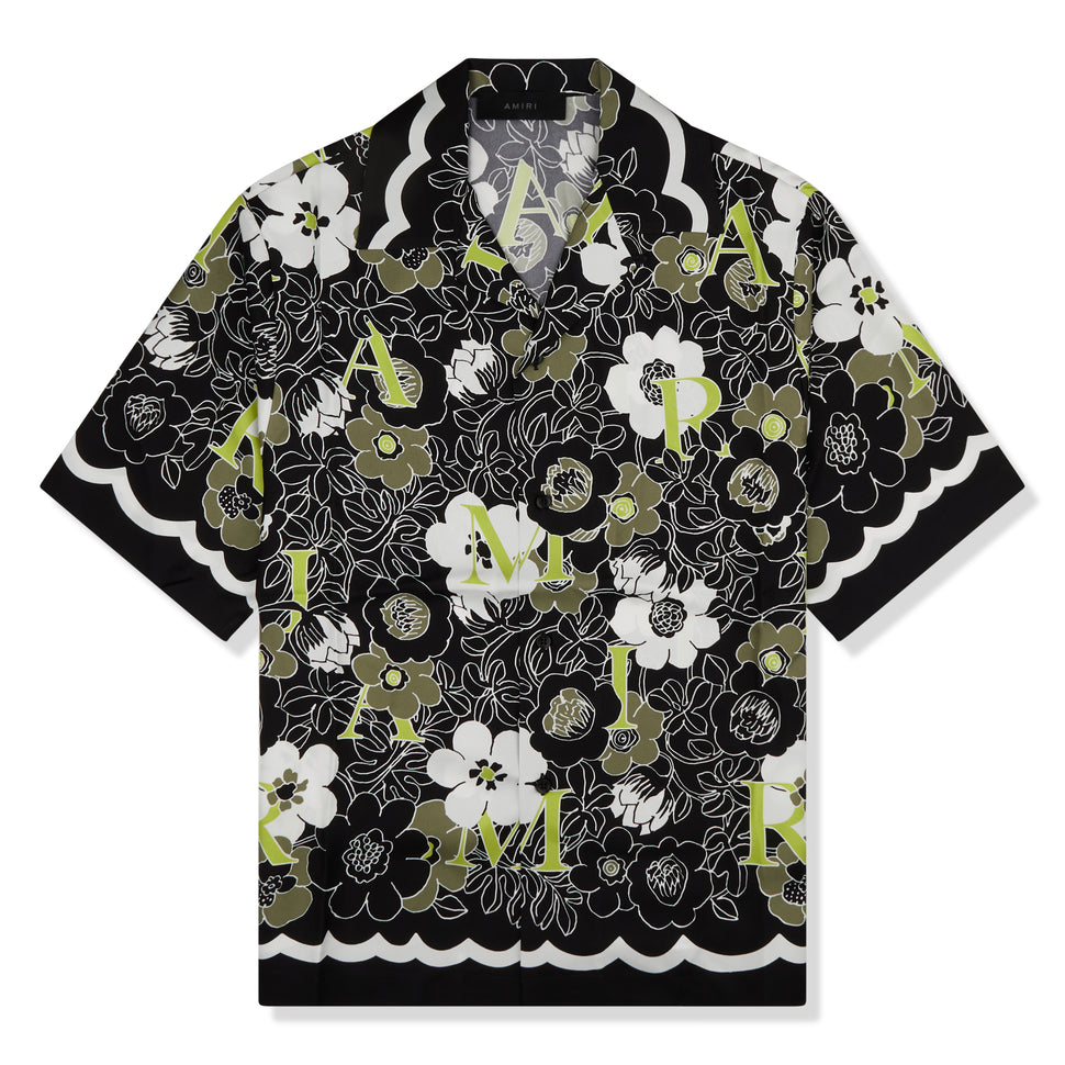 Gucci Oversized Floral Print Shirt Silk Black