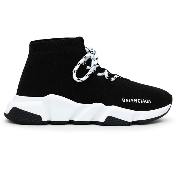 Balenciaga Speed Knit Lace Sock Black White W 587289W2DB21015