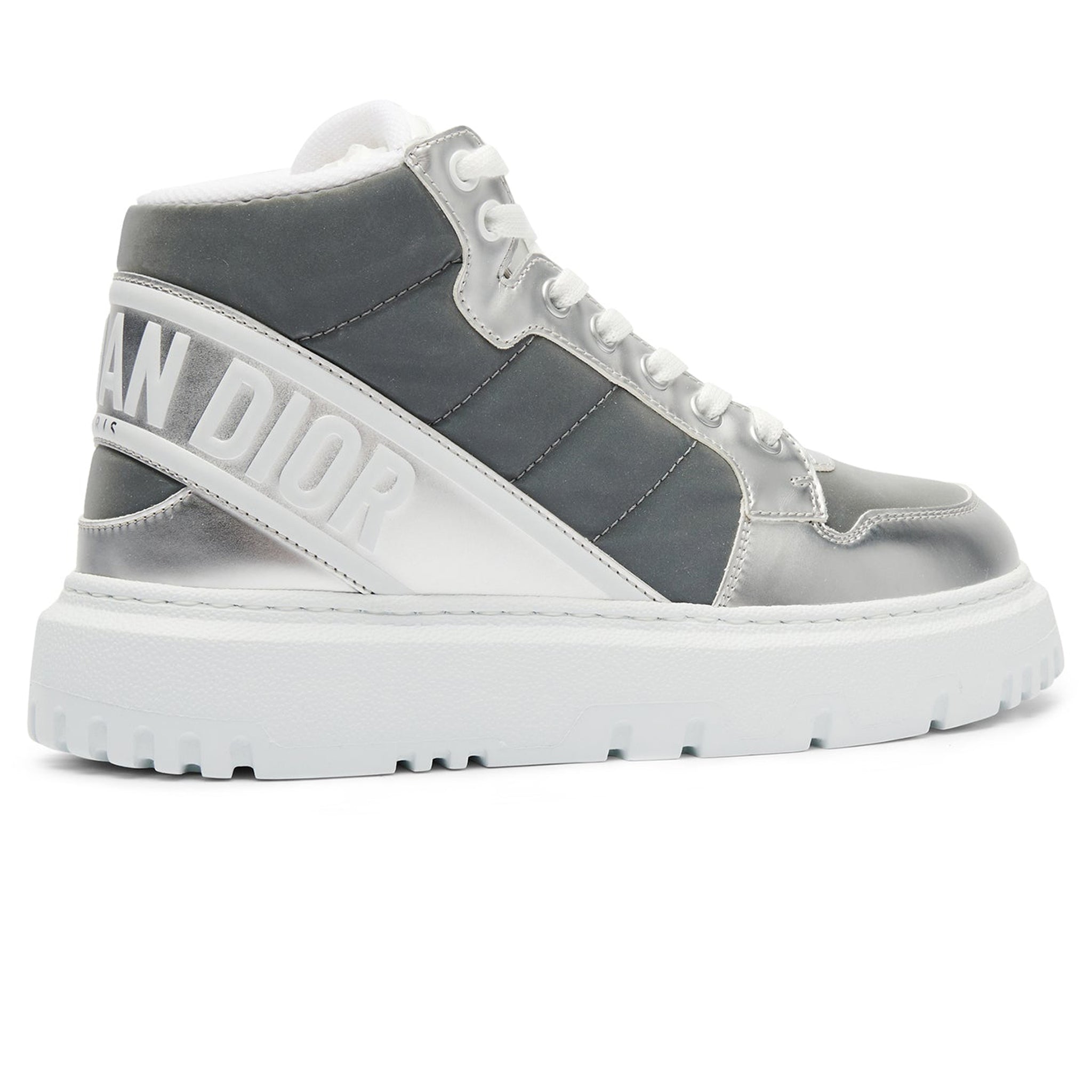 Dior D-Player Grey Reflective Quilted Nylon Trainer | KCK315NYL_S59K