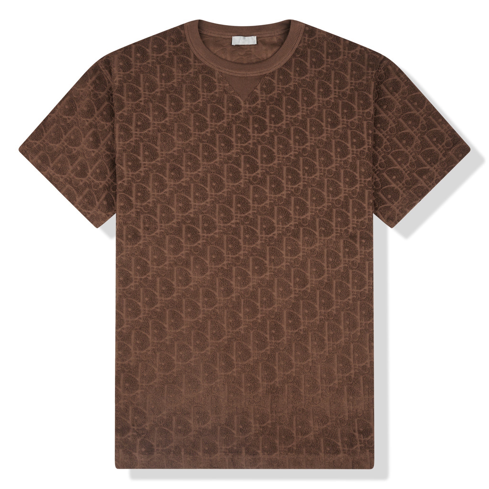 Image of Dior Oblique Towelling Brown T Shirt