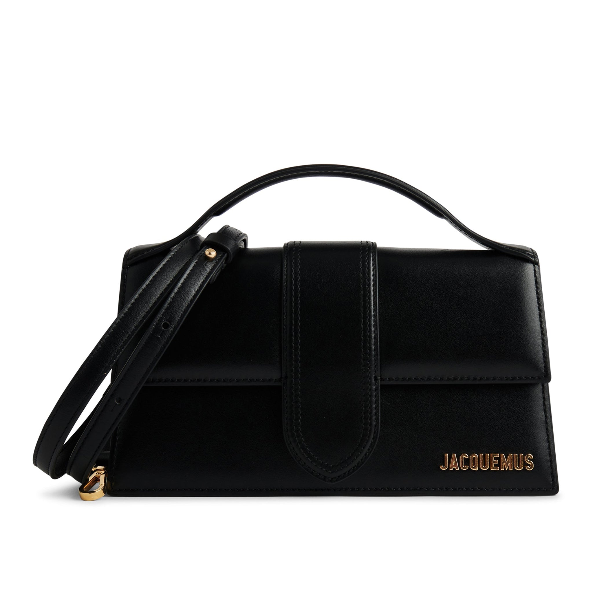 Image of Jacquemus Le grand Bambino Leather Black Crossbody Strap Handbag