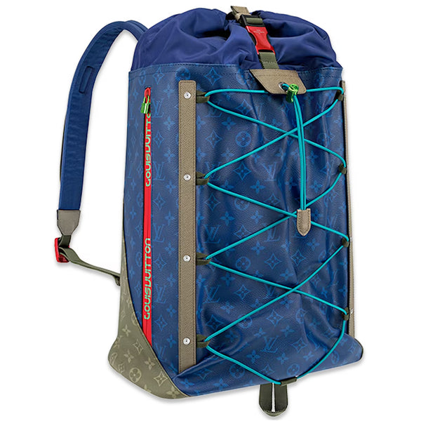 LOUIS VUITTON Taiga Monogram Outdoor Backpack Pacific Blue