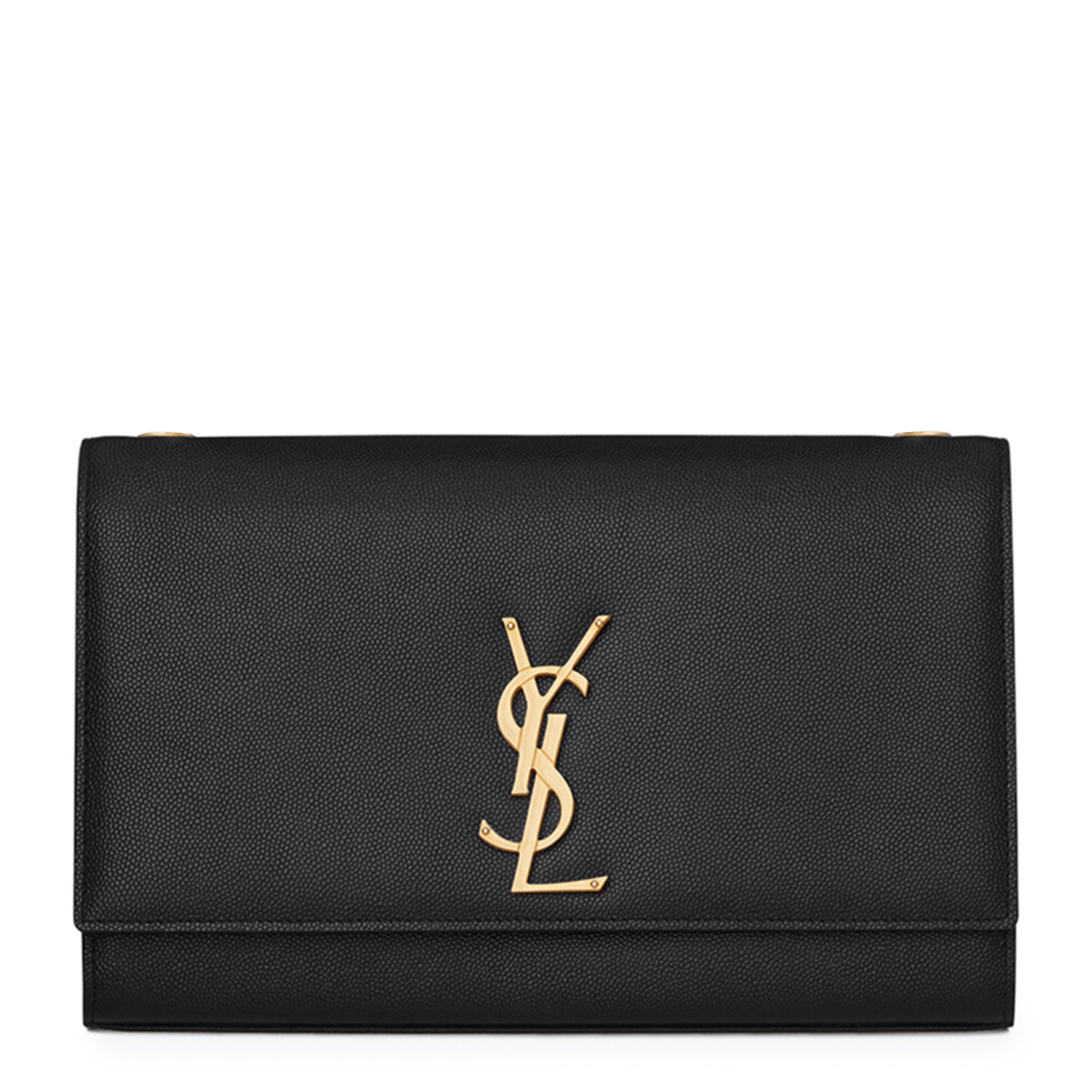 Image of Saint Laurent Kate Medium Grain Embossed Leather Black Shoulder Bag