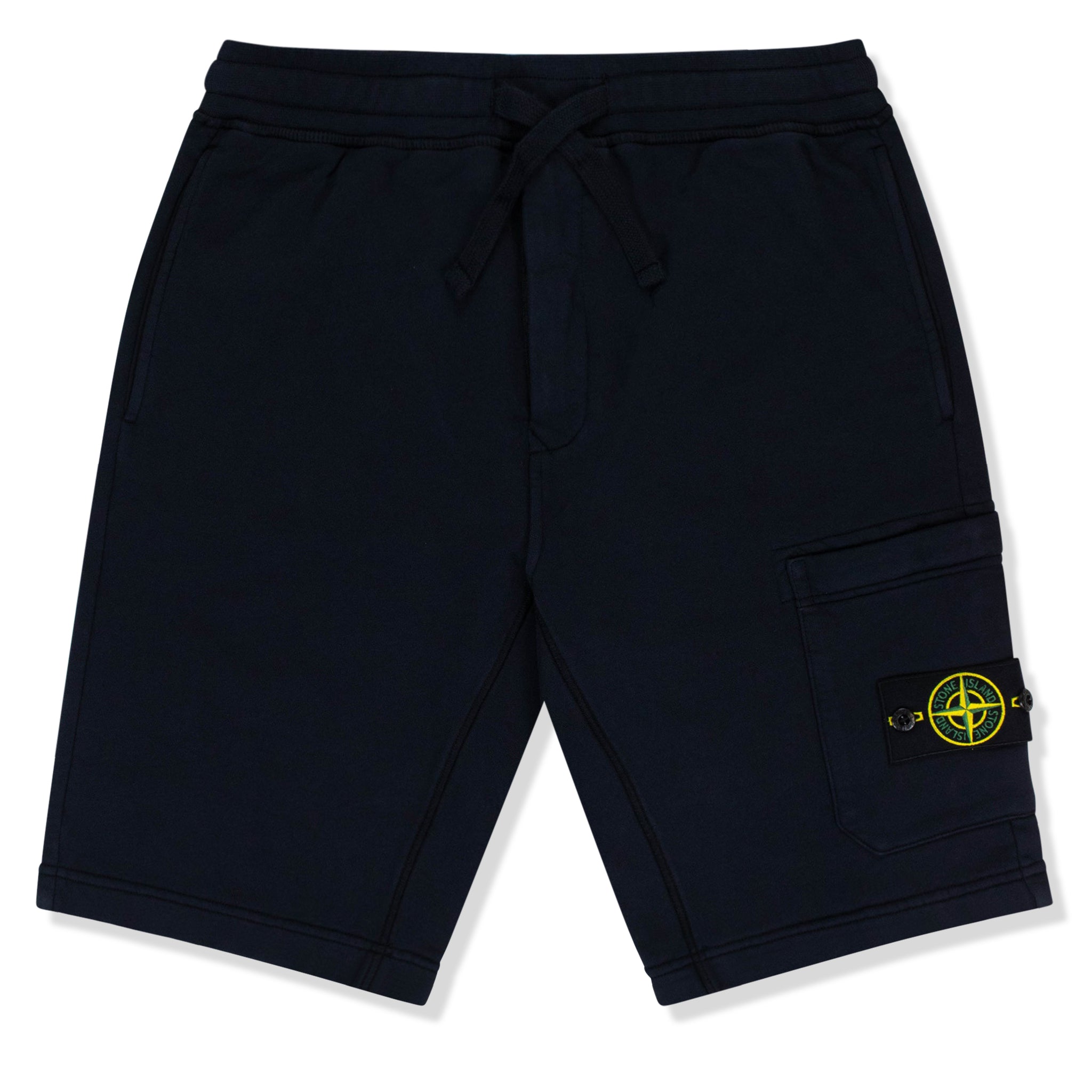 Image of Stone Island Navy Logo Cotton Shorts